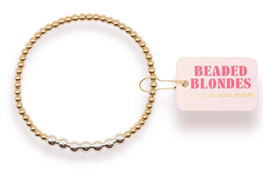 NEW BEADED BLONDES women's lucky bracelet in mixed metal